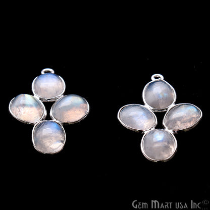 DIY Rainbow Moonstone 28x18mm Single Bail Chandelier Finding Component (Pick Your Metal) - GemMartUSA