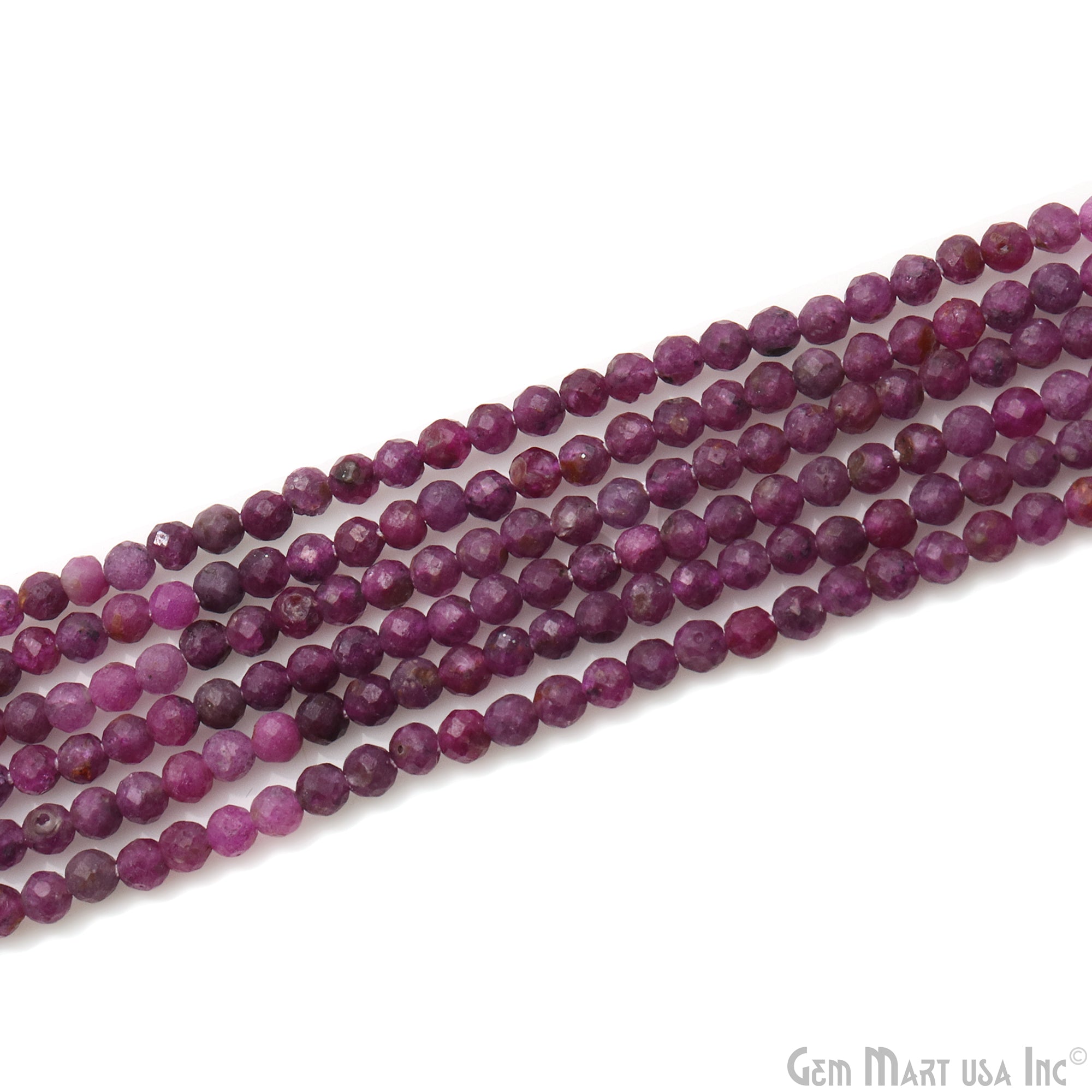 Ruby Faceted 3mm Gemstone Rondelle Beads 1 Strand