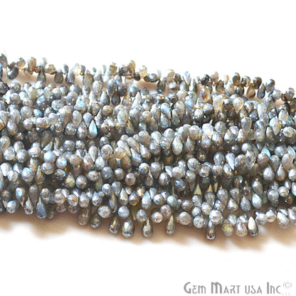 Mystique Labradorite Blue Flash Faceted Gemstone 10x6mm Rondelle Beads - GemMartUSA