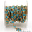 Sky Blue Chalcedony 5mm Bezel Link Gold Plated Continuous Connector Chain - GemMartUSA