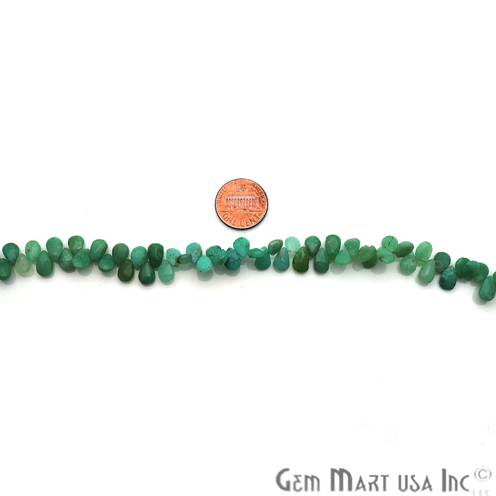 Chrysoprase Pears Faceted Gemstone 7x5mm Rondelle Beads - GemMartUSA