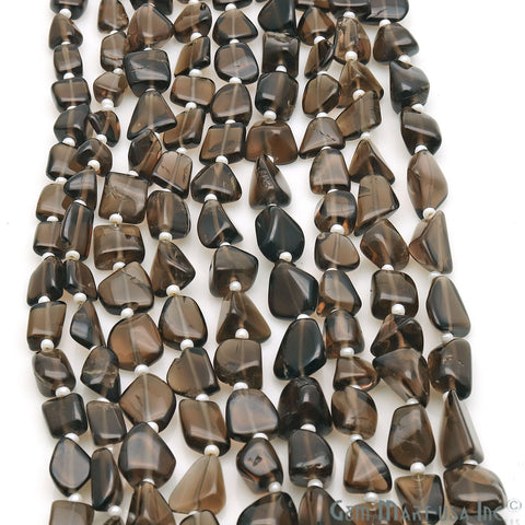 Smoky Topaz Free Form 9x7mm Tumble Beads Gemstone Strands - GemMartUSA