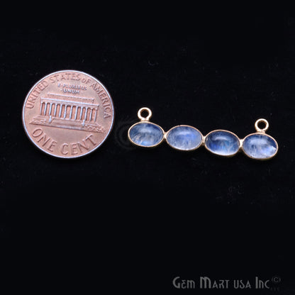 DIY Rainbow Moonstone 31x9mm Double Bail Chandelier Finding Component (Pick Your Metal) - GemMartUSA