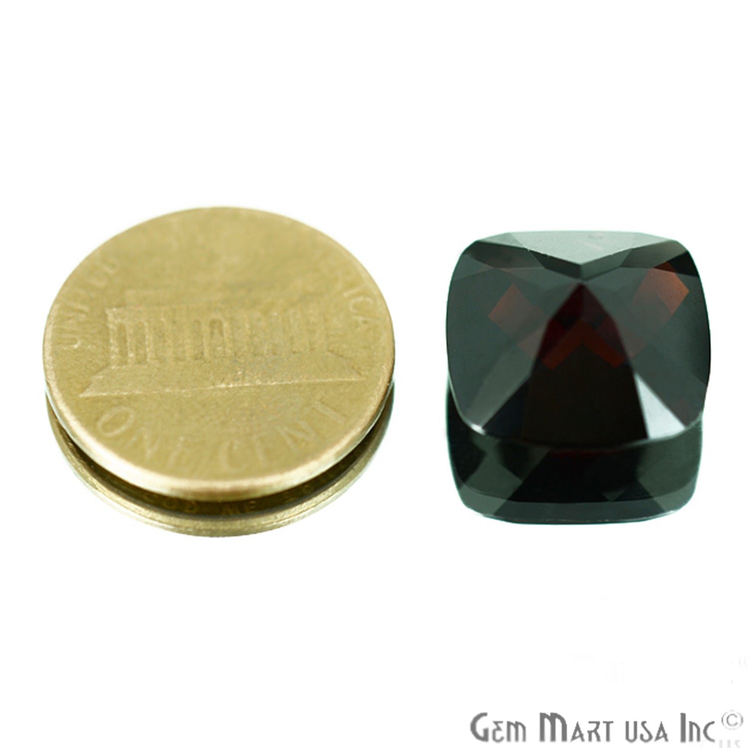 1 Pcs Of Natural Red Garnet Cushion 14mm AA+ Quality, Amazing Luster, Red Garnet (GT-80028) - GemMartUSA