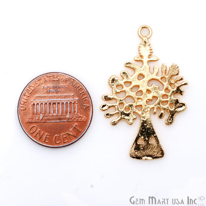 Tree Shape Gold Plated Finding Jewelry Charm - GemMartUSA