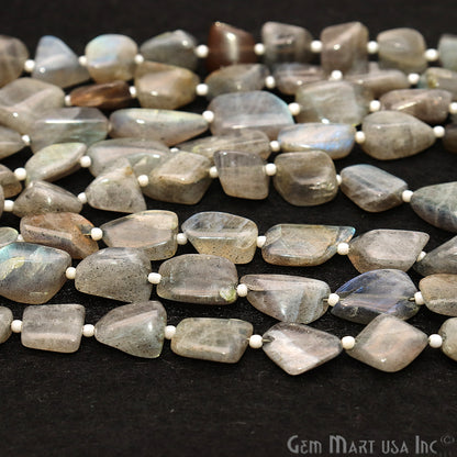 Labradorite Free Form 13x9mm Tumble Beads Gemstone Strands - GemMartUSA