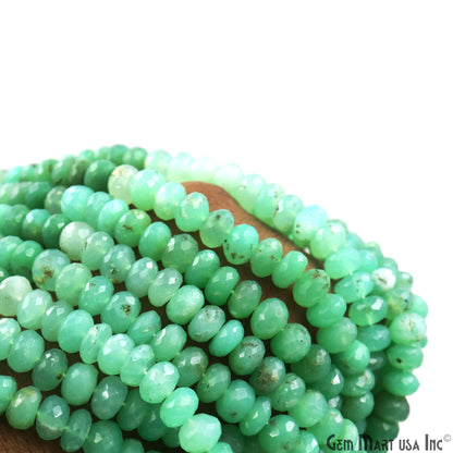 Chrysoprase Rondelle Beads, 13 Inch Gemstone Strands, Drilled Strung Nugget Beads, Faceted Round, 8-9mm