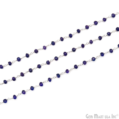 Amethyst 4mm Faceted Beads Silver Wire Wrapped Rosary