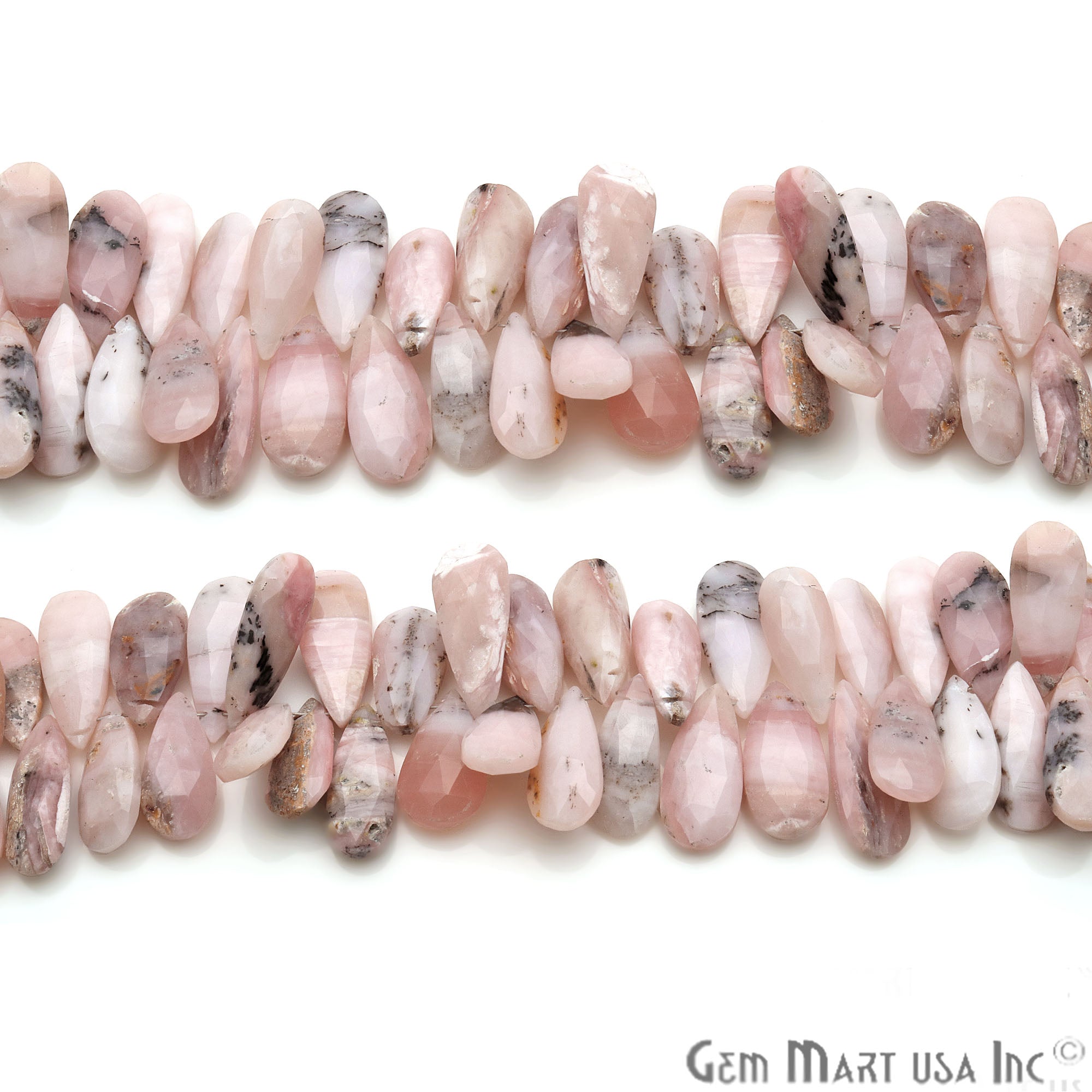 Pink Opal Pears 24x11mm Crafting Beads Gemstone Briolette Strands 8 INCH - GemMartUSA