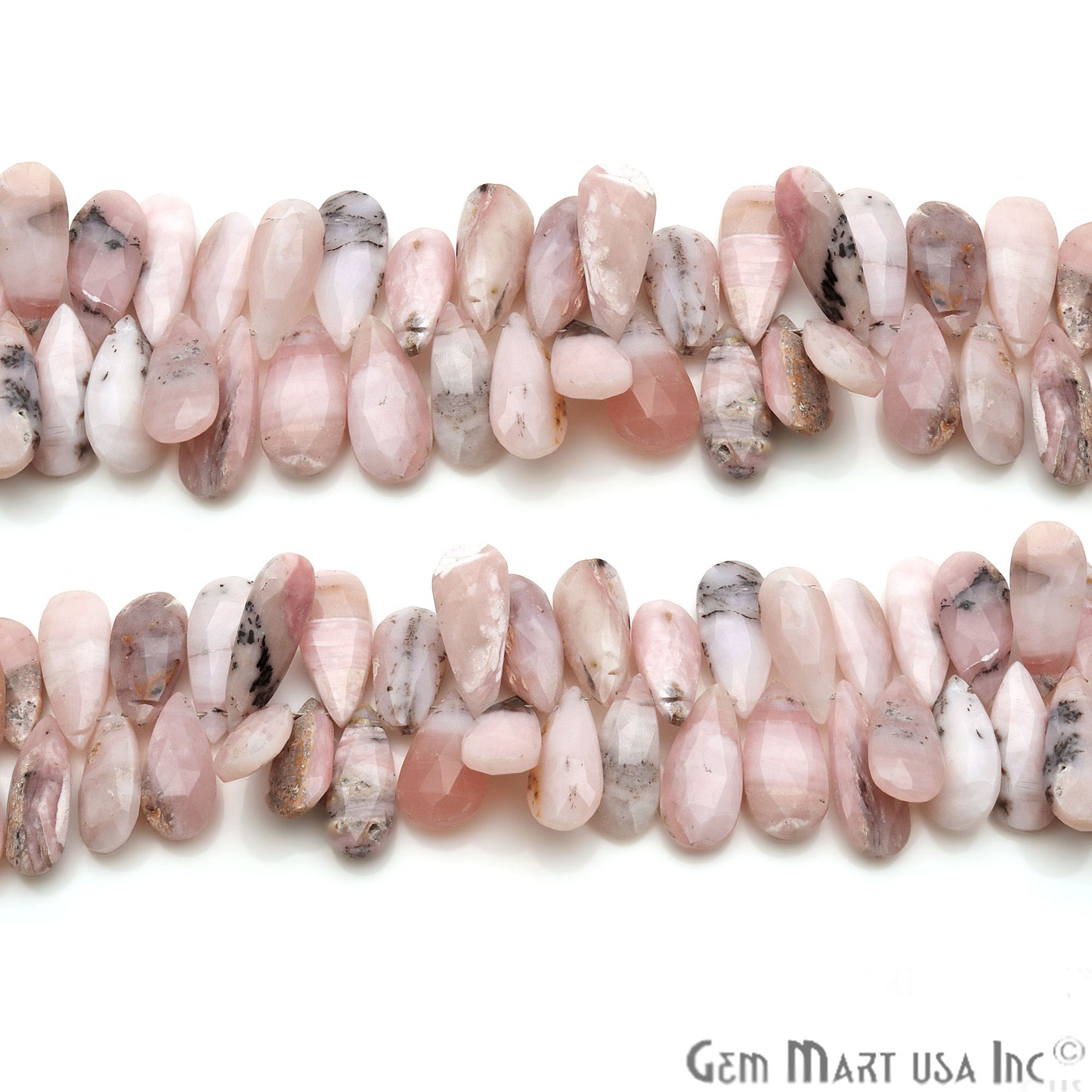 Pink Opal Pears 24x11mm Crafting Beads Gemstone Briolette Strands 8 INCH - GemMartUSA