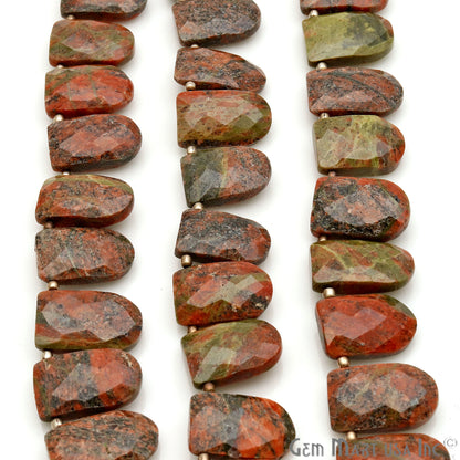 Unakite U Shape 16x12mm Crafting Beads Gemstone Strands 8 Inch - GemMartUSA