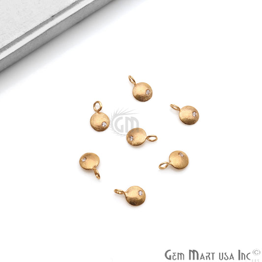 Round Shape 11x7mm Gold Plated Finding Charm, DIY Jewelry - GemMartUSA