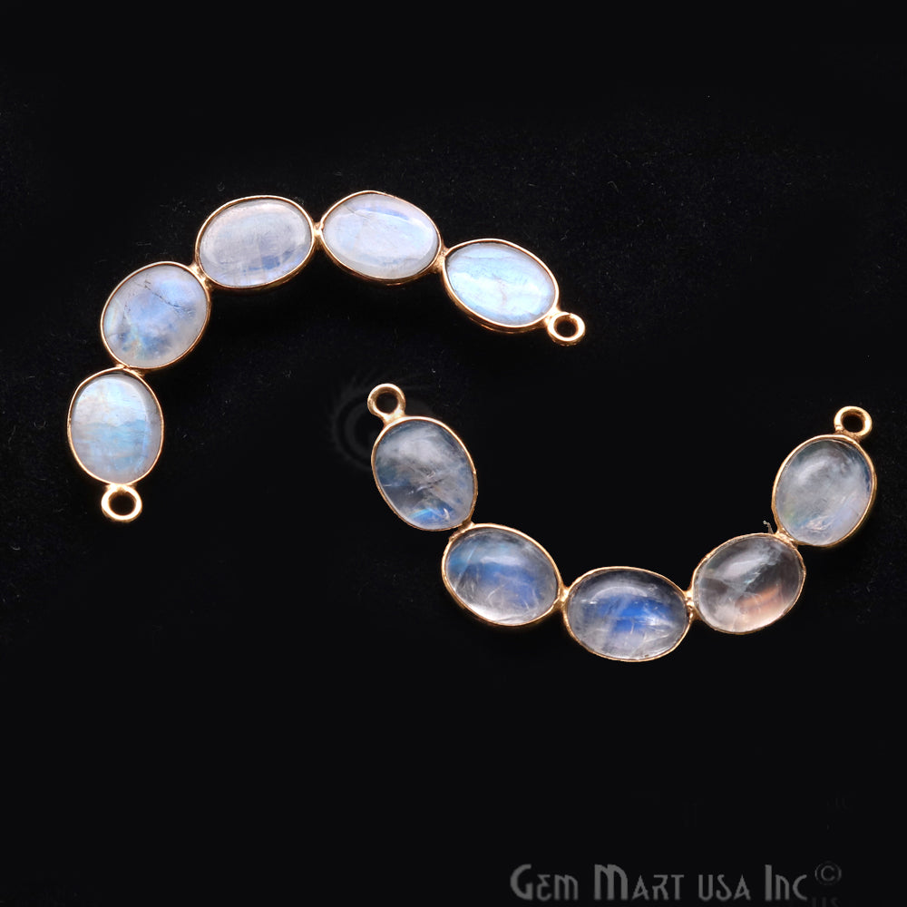 DIY Rainbow Moonstone 39x8mm Double Bail Chandelier Finding Component (Pick Your Metal) - GemMartUSA