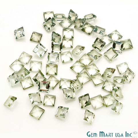 Green Amethyst Square Shape 7mm Faceted Loose Gemstone - GemMartUSA