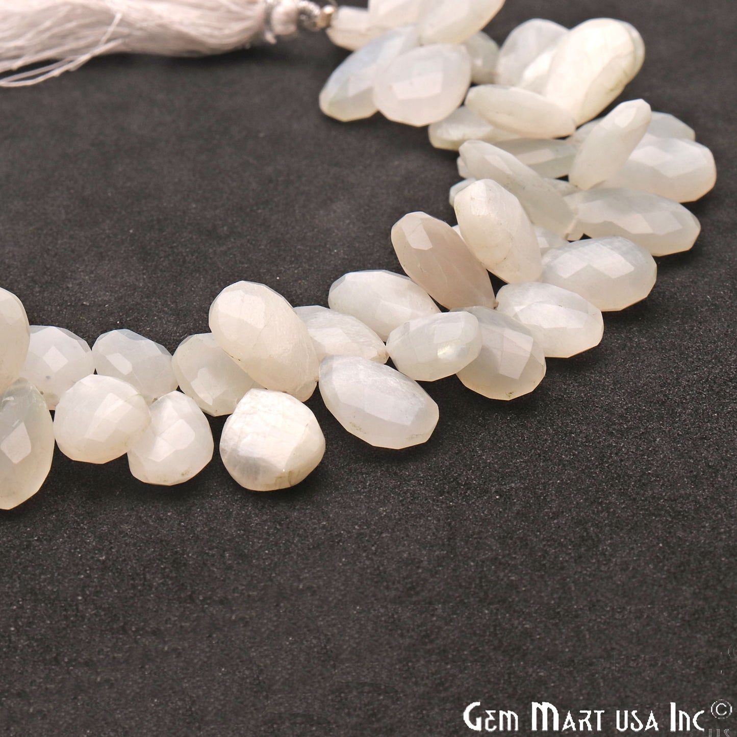 Rainbow Moonstone Pears Shape 14x9mm Briolette Beads, Rondelle Beads 9 Inch Length - GemMartUSA