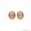 Sapphire & Cubic Zircon 20x17mm Gold Vermeil Stud Earring
