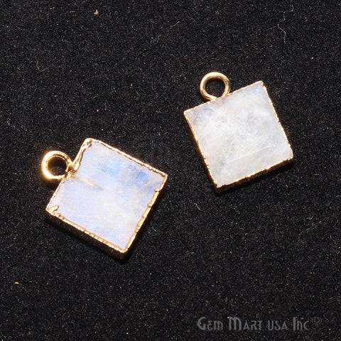 Gold Electroplated Bail 13x10mm Rectangle Shape Gemstone Connector - GemMartUSA