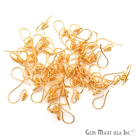 5 Pair Lot Gold Plated 23x10mm Earring Fish Hooks Findings - GemMartUSA