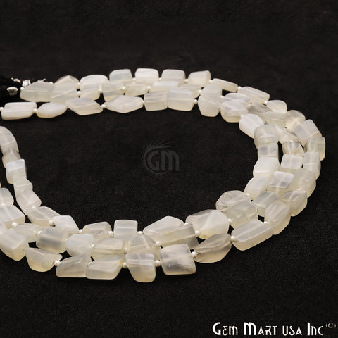 White Chalcedony 12x8mm Crafting Tumble Beads Gemstone Strands 14 Inch - GemMartUSA
