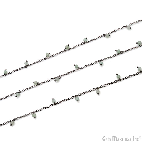 Prehnite Faceted Beads 3-4mm Oxidized Cluster Dangle Chain