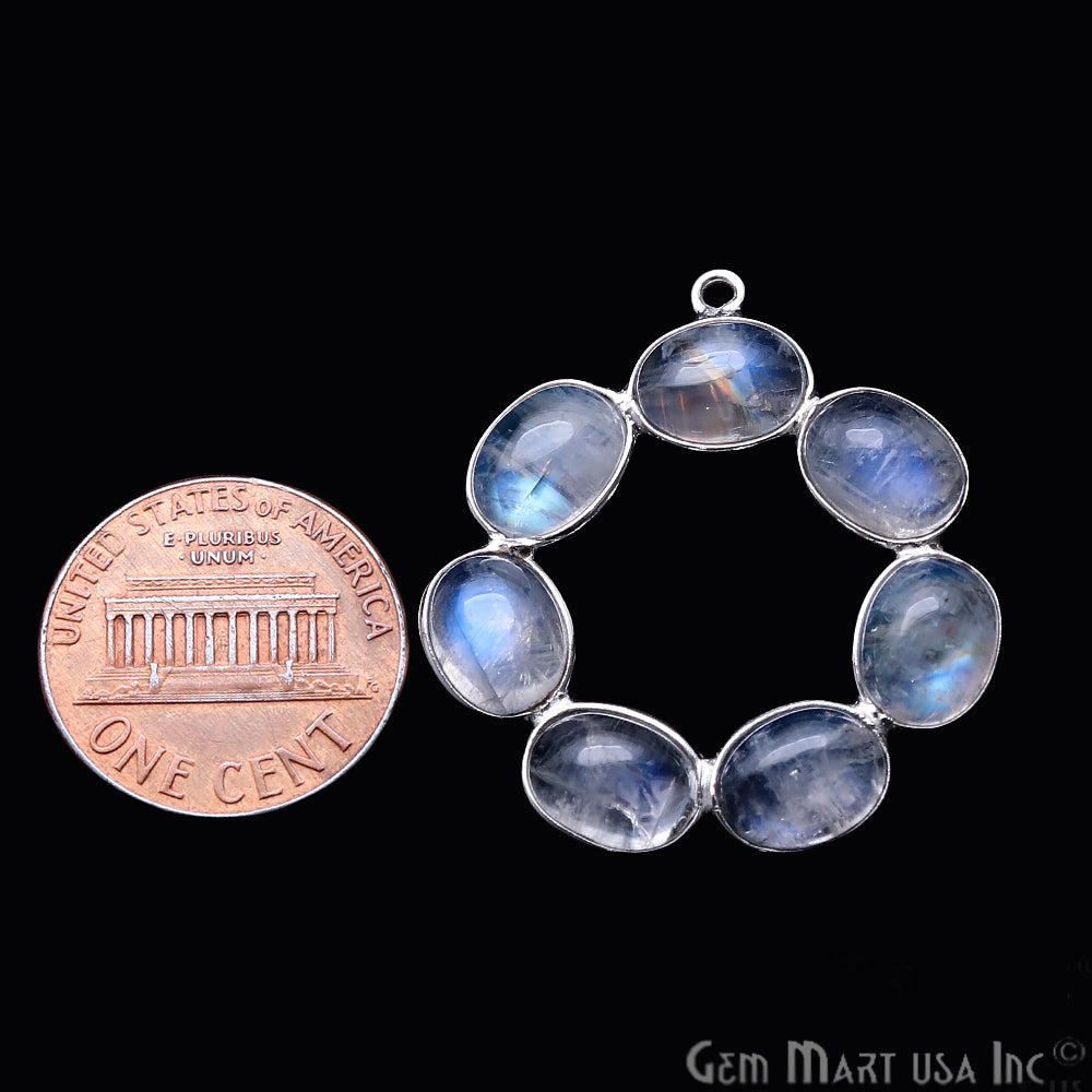 DIY Rainbow Moonstone 32x29mm Single Bail Chandelier Finding Component (Pick Your Metal) - GemMartUSA