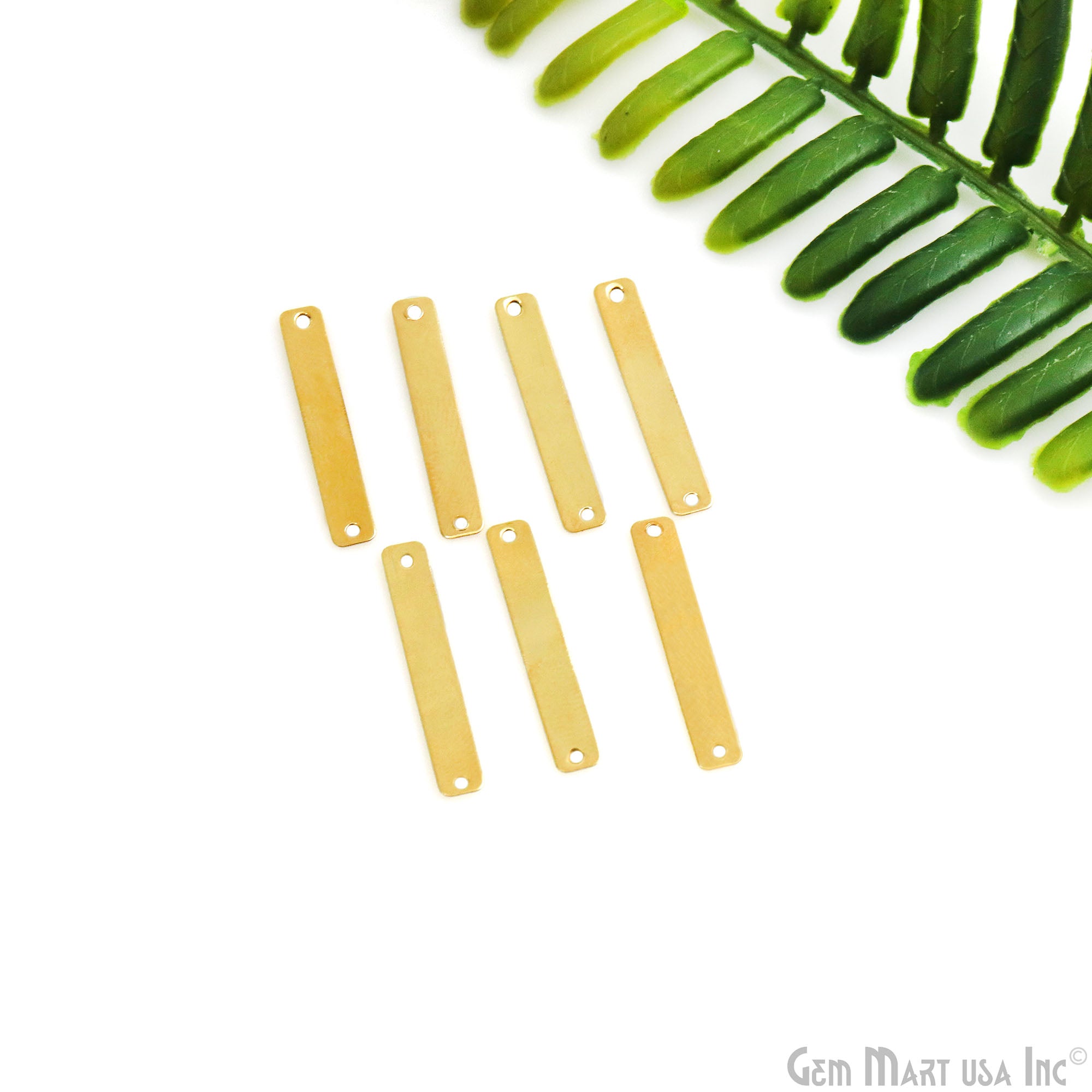 Rectangle Spacers Bar, 2 Hole Bar, 25x4mm Gold Plated Rectangle Double ...