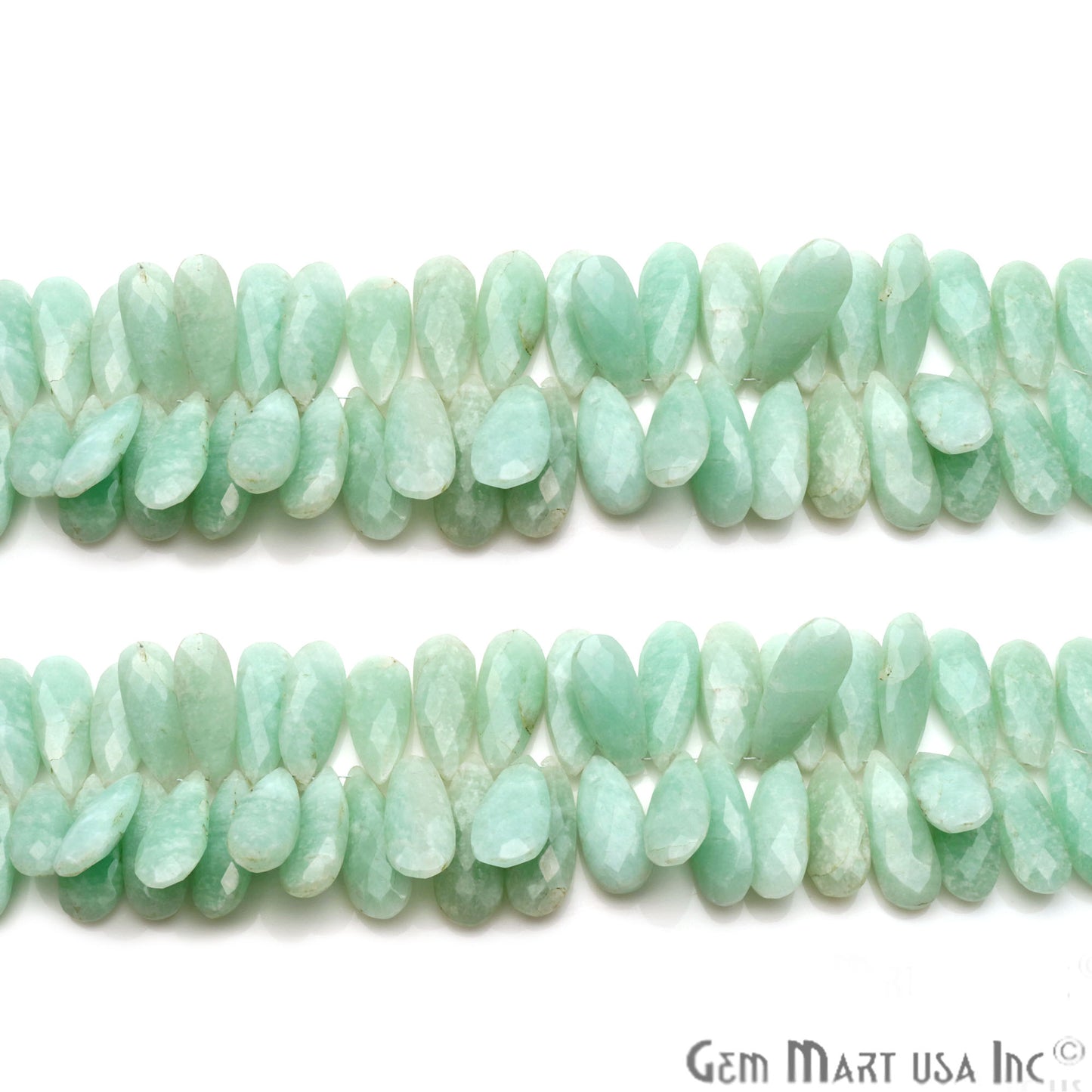 Amazonite Pears 30x12mm Crafting Beads Gemstone Briolette Strands 8 INCH - GemMartUSA