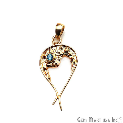 DIY Gemstone 35x18mm Unique Necklace Pendant (Pick Stone,Plating) - GemMartUSA