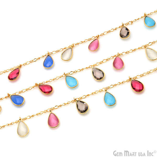 Multi Stone Pears Bezel...