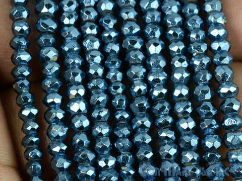 Sky Blue Pyrite Rondelle Micro Faceted 3-4mm 13Inch Length AAAmazing quality (RLSB-70002) (762884587567)