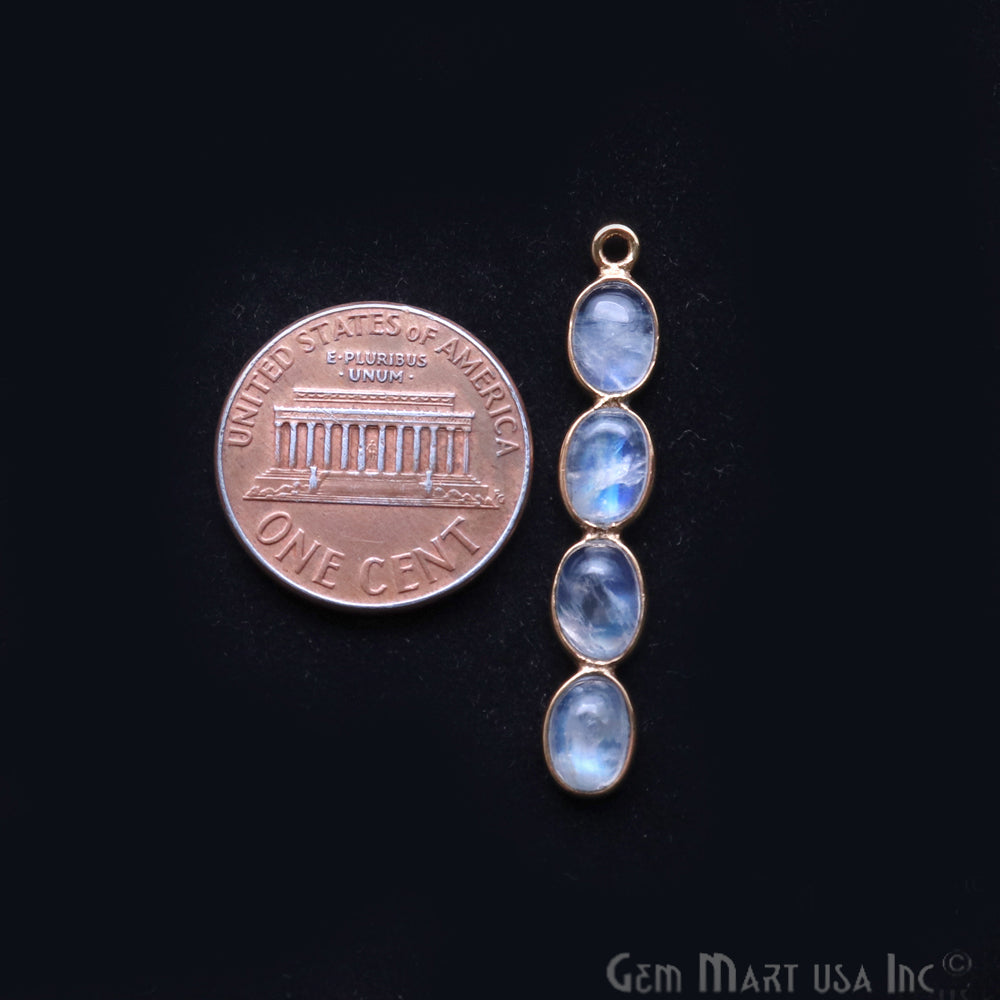 DIY Rainbow Moonstone 35x6mm Chandelier Finding Component (Pick Your Plating) - GemMartUSA