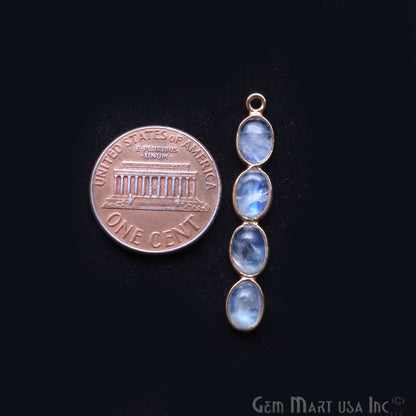 DIY Rainbow Moonstone 35x6mm Chandelier Finding Component (Pick Your Plating) - GemMartUSA