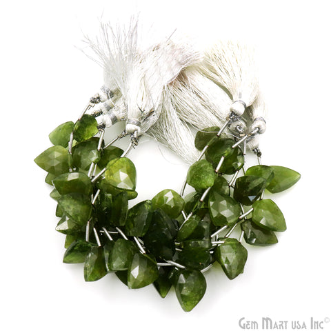 Peridot Kite Beads, 6 Inch Gemstone Strands, Drilled Strung Briolette Beads, Kite Shape, 16x12mm