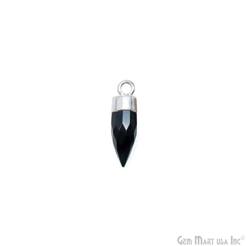 Bullet Shape 17x5mm Silver Electroplated Gemstone Connector