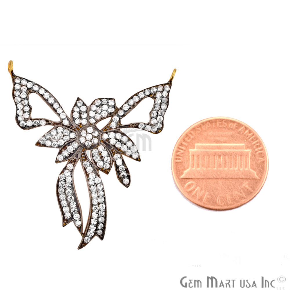 Cubic Zircon Pave 'Mosquito' Gold Vermeil Charm For Bracelet & Pendants - GemMartUSA