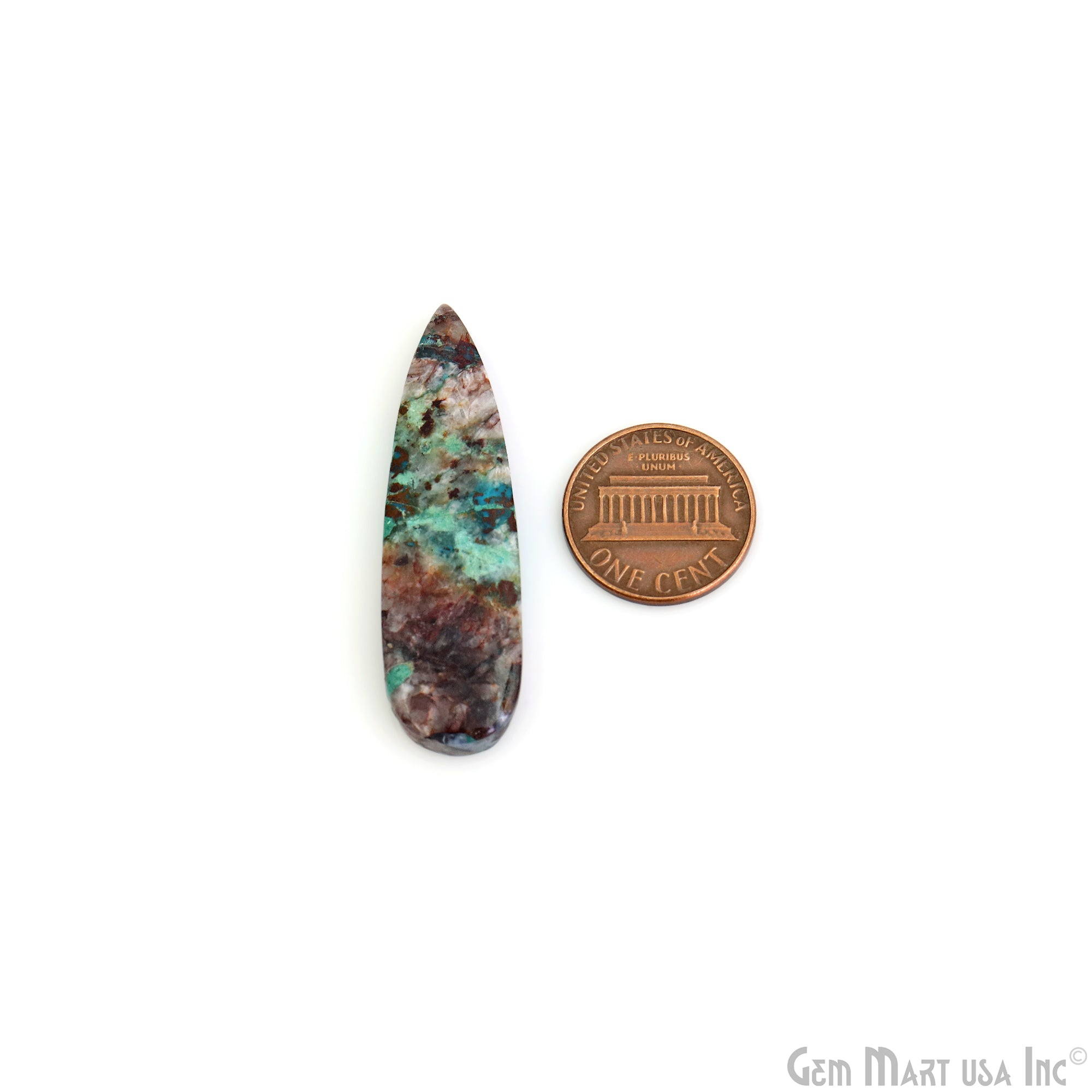 Chrysocolla Pear Shape 47X13mm Loose Gemstone For Earring Pair
