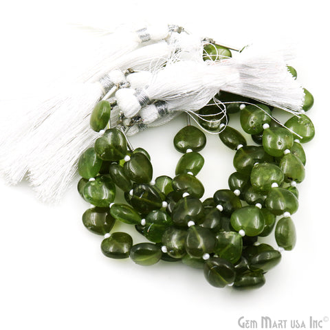 Peridot Heart Beads, 7 Inch Gemstone Strands, Drilled Strung Briolette Beads, Heart Shape, 10mm