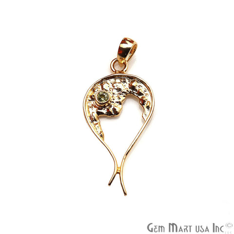 DIY Gemstone 35x18mm Unique Necklace Pendant (Pick Stone,Plating) - GemMartUSA