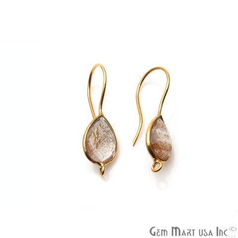 Pear Shape 31x9mm Gemstone Connector Hook Earrings (Pick your Gemstone) - GemMartUSA