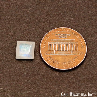 Rainbow Moonstone Square Shape 7mm Faceted Loose Gemstone - GemMartUSA