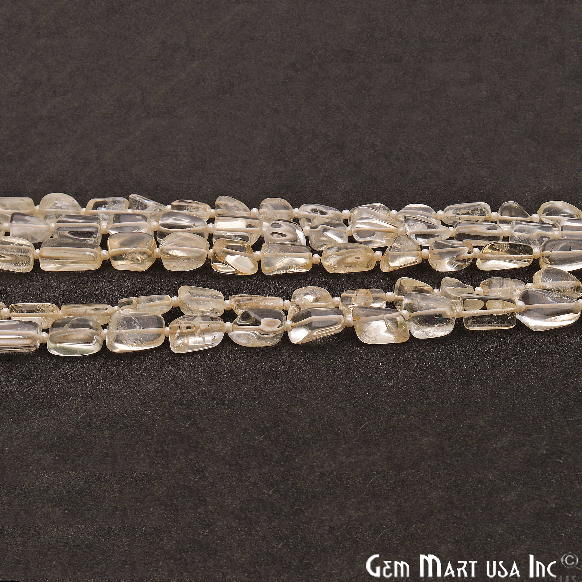 Light Citrine Free Form 9x7mm Tumble Beads Gemstone Strands - GemMartUSA