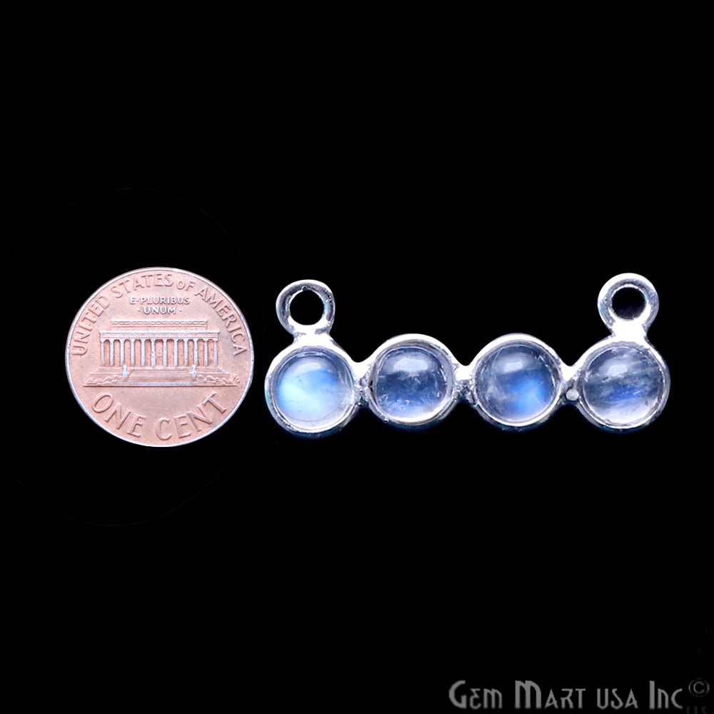 DIY Rainbow Moonstone 20x8mm Double Bail Chandelier Finding Component (Pick Your Metal) - GemMartUSA