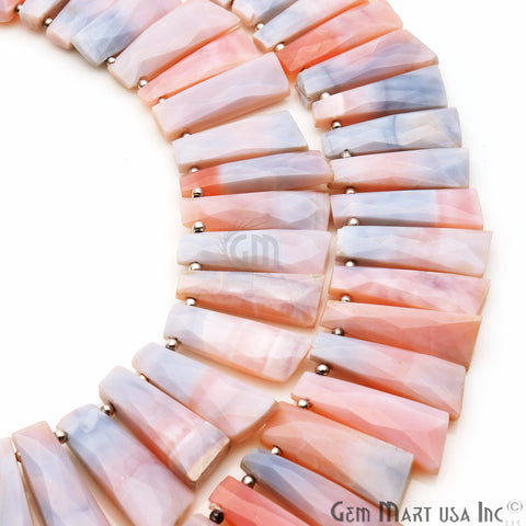 Pink Opal Freeform 27x11mm Crafting Beads Gemstone Briolette Strands 8 Inch - GemMartUSA