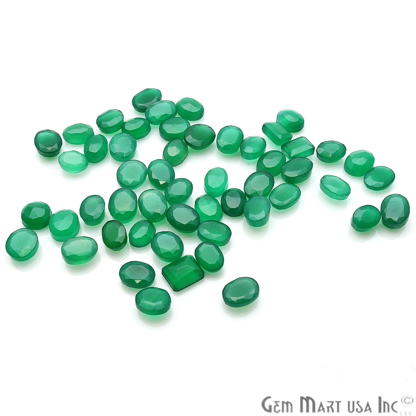 50 Carat Green Onyx Mix Shape Wholesale Loose Gemstones - GemMartUSA