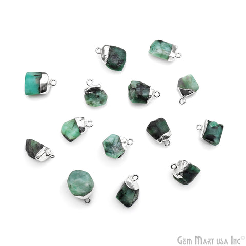 Rough Gemstone Necklace Pendant 15X10mm (approx) Raw Free From Silver Electroplated Gemstone