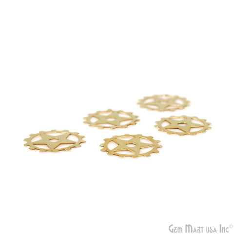 Star in Round Charm Laser Finding Gold Plated 20mm Charm For Bracelets & Pendants