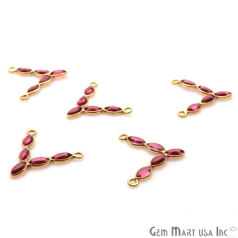 DIY Pink Tourmaline 22x19mm Gold Plated Chandelier Finding Component - GemMartUSA