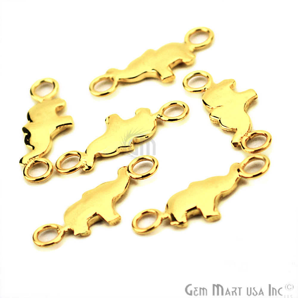 Elephant' Shape Gold Vermeil Charm for Bracelet Pendants & Necklace - GemMartUSA