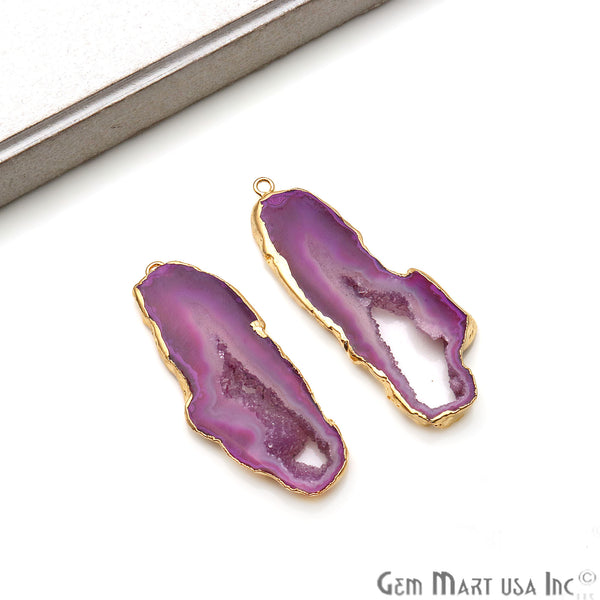Agate Slice 57x20mm Gold...