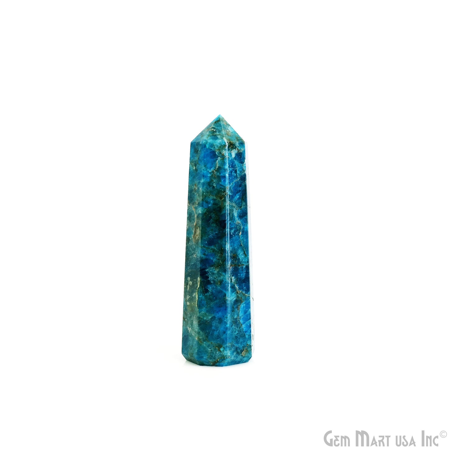 Neon Apatite Gemstone Jumbo Tower Crystal Tower Obelisk Healing Meditation Gemstones 2-3 Inch